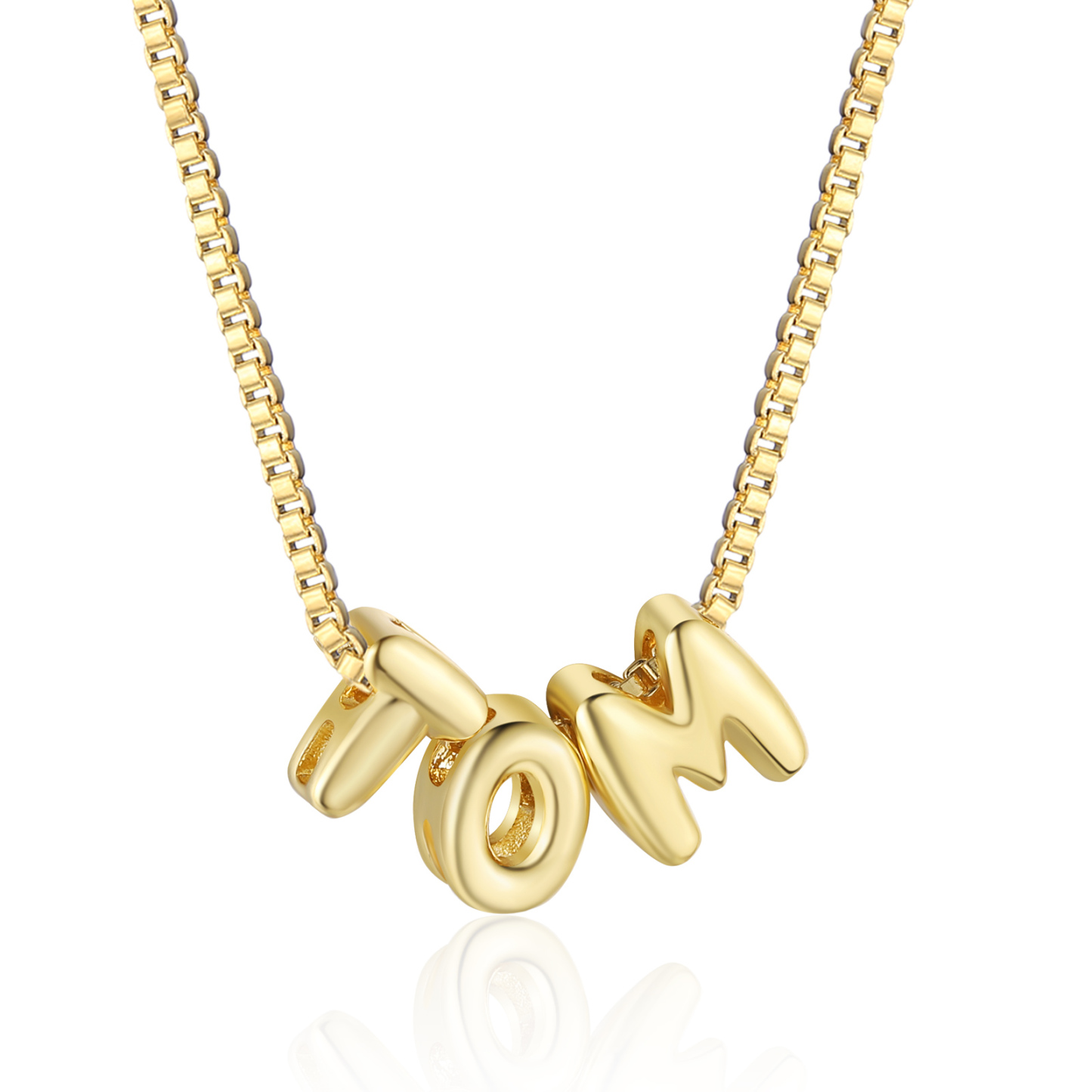 Personalised Gold Letter Necklace – Custom Name Pendant Gift for Famil