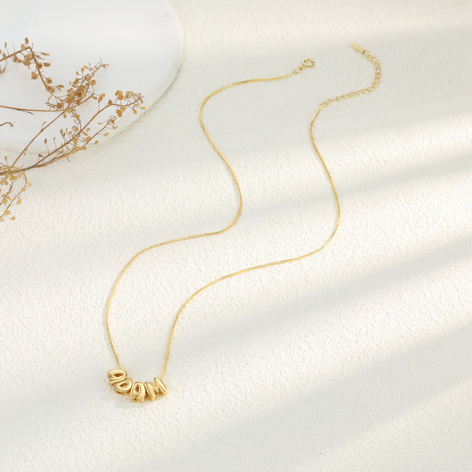 Personalised Gold 4 Letters Necklace – Custom Name Pendant Gift for Family or Friends | Jessemade