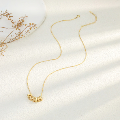 Personalised Gold 4 Letters Necklace – Custom Name Pendant Gift for Family or Friends | Jessemade