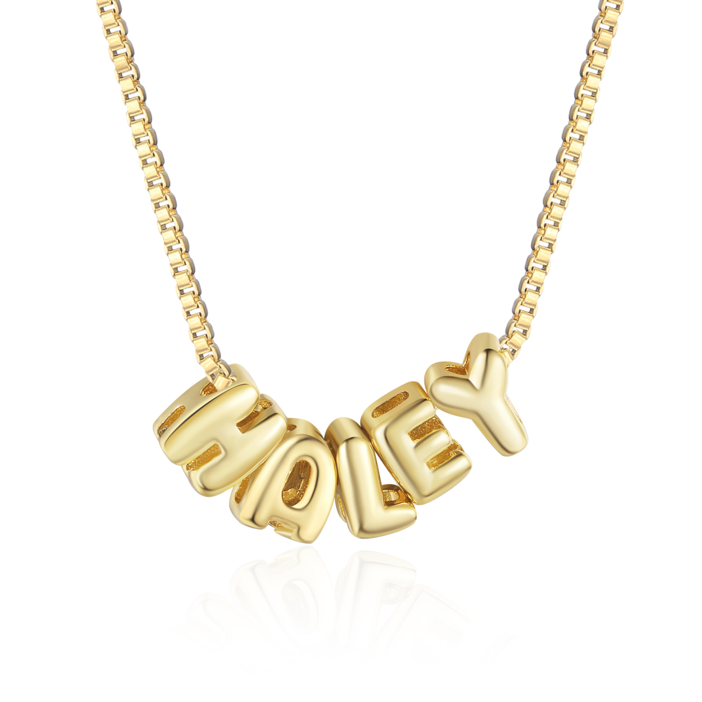 Personalised Gold 5 Letters Necklace – Custom Name Pendant Gift for Fa