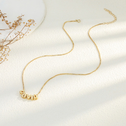 Personalised Gold 6 Letters Necklace – Custom Name Pendant Gift for Family or Friends | Jessemade