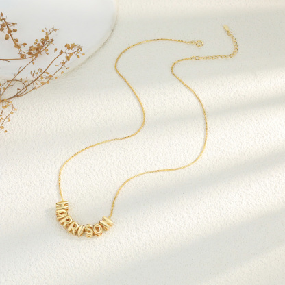 Personalised Gold 8 Letters Necklace – Custom Name Pendant Gift for Family or Friends | Jessemade