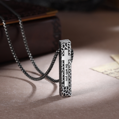 Personalised Stainless Steel Cross Pendant Necklace with 1 Text - Custom Gift for Him | Jessemade