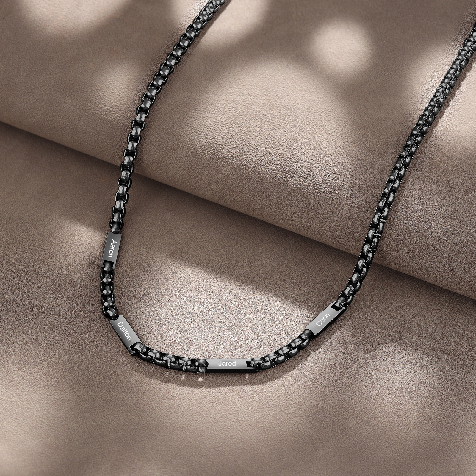 4 Names Personalised Father’s Day Necklace – Custom Engraved Chain for Dad | Jessemade