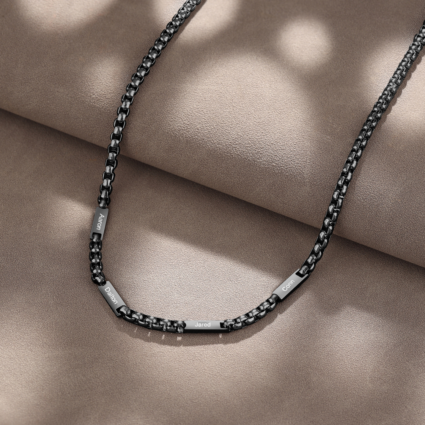 4 Names Personalised Father’s Day Necklace – Custom Engraved Chain for Dad | Jessemade