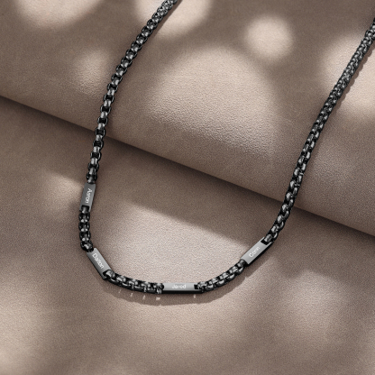 4 Names Personalised Father’s Day Necklace – Custom Engraved Chain for Dad | Jessemade