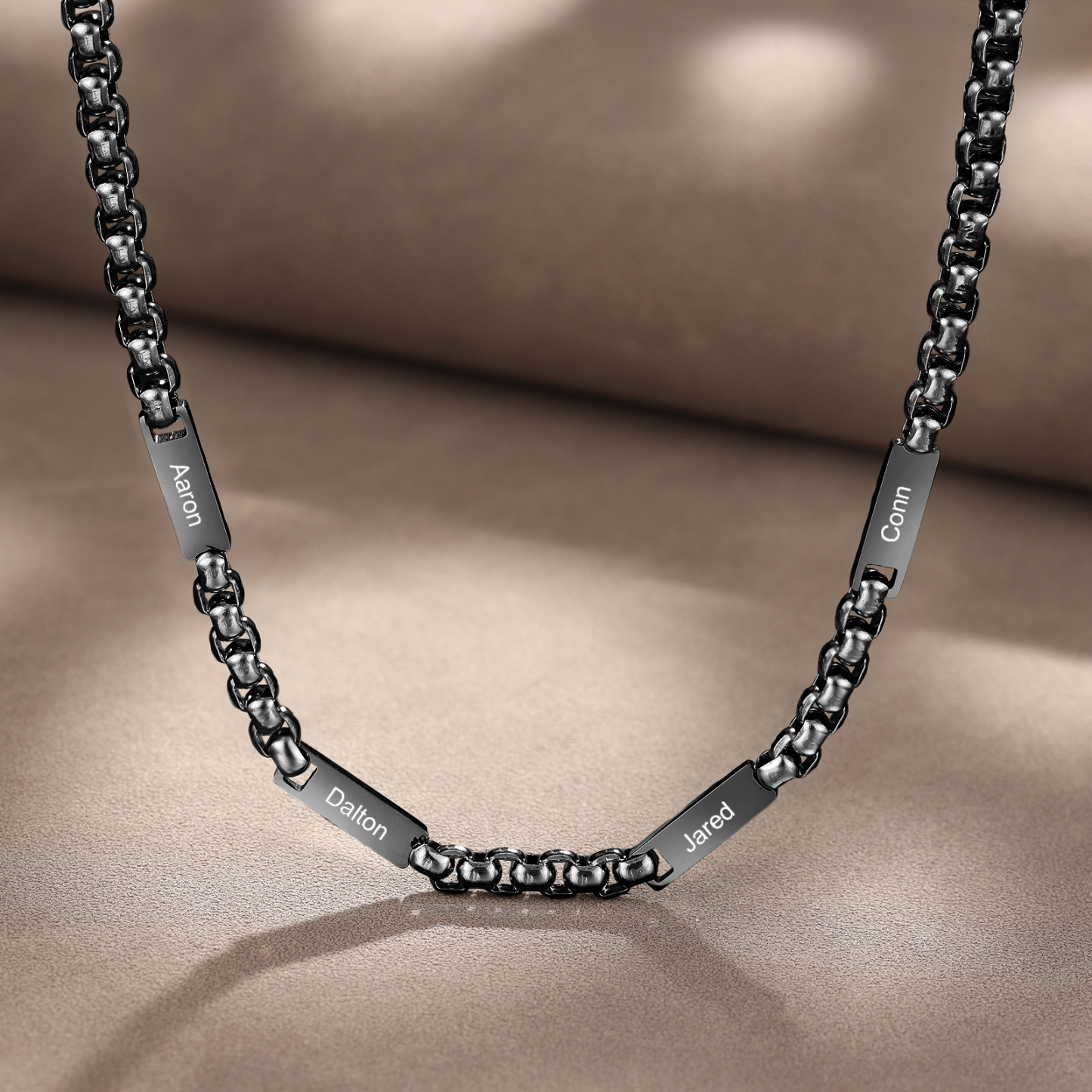 4 Names Personalised Father’s Day Necklace – Custom Engraved Chain for Dad | Jessemade