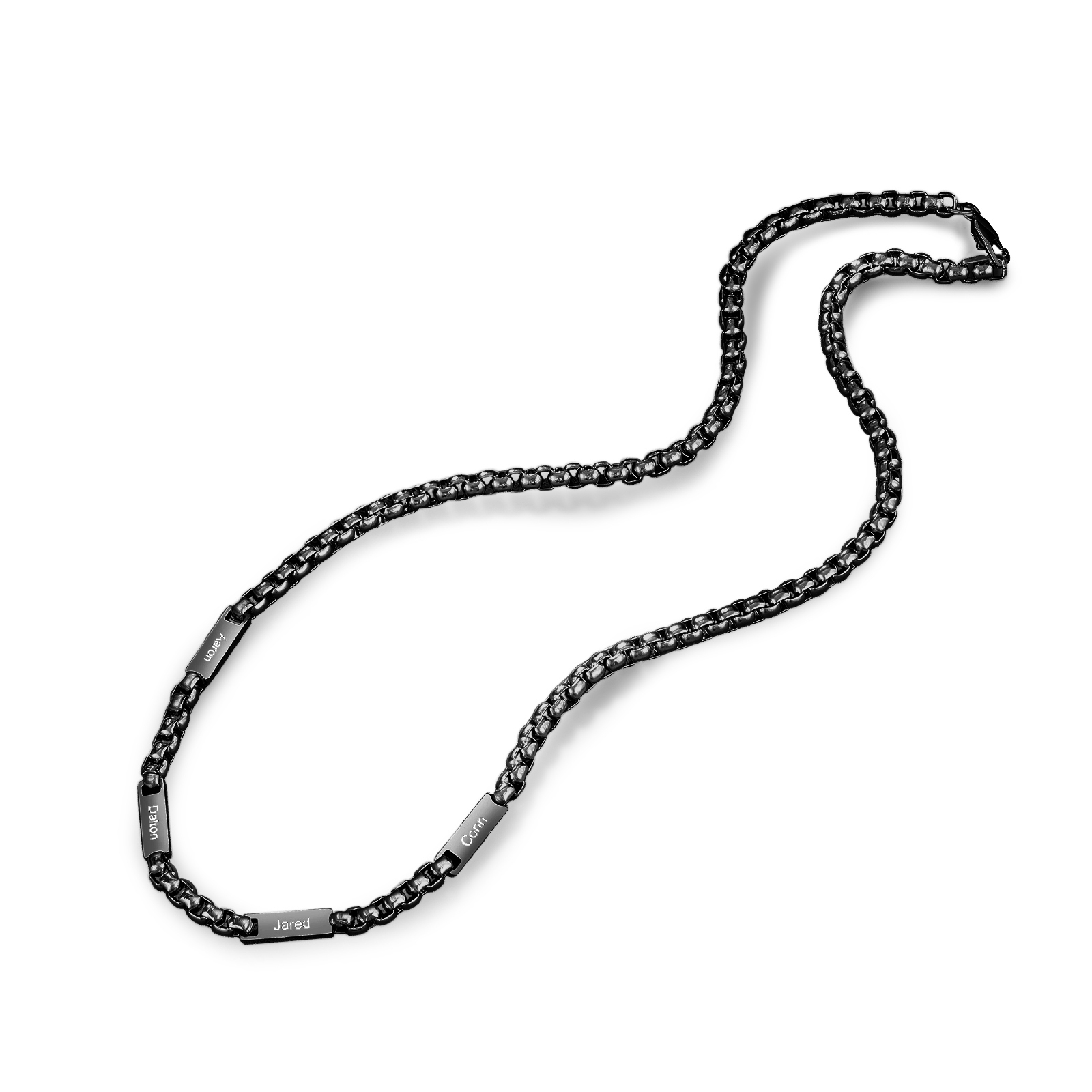 4 Names Personalised Father’s Day Necklace – Custom Engraved Chain for Dad | Jessemade