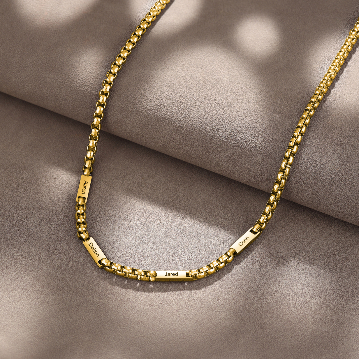 4 Names Personalised Father’s Day Necklace – Custom Engraved Chain for Dad | Jessemade
