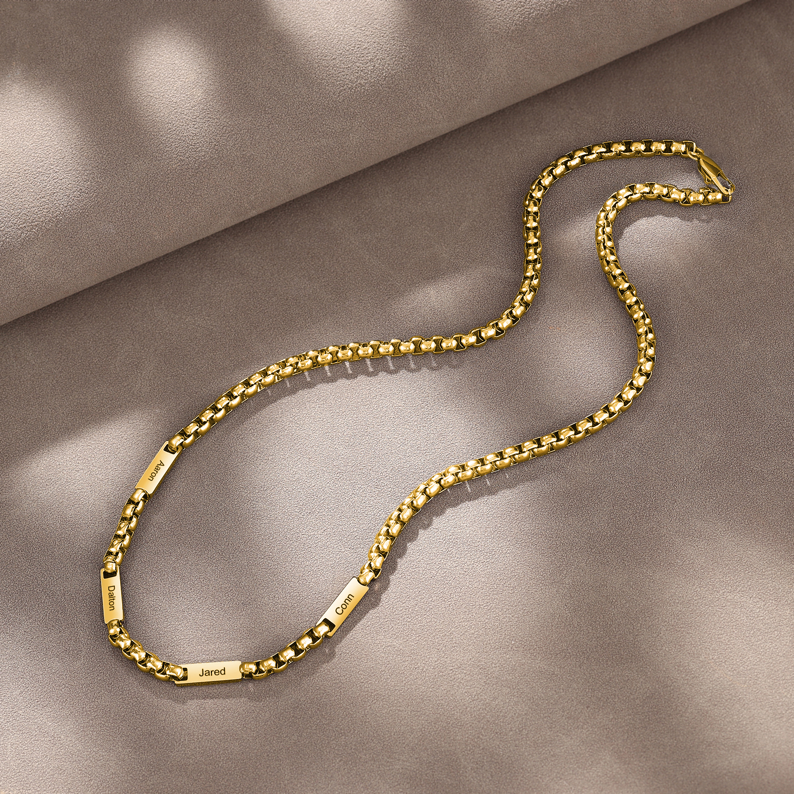 4 Names Personalised Father’s Day Necklace – Custom Engraved Chain for Dad | Jessemade