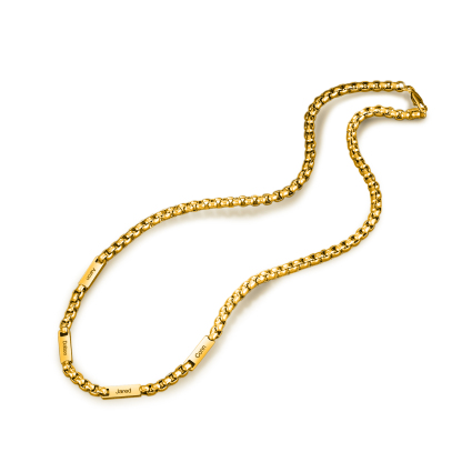 4 Names Personalised Father’s Day Necklace – Custom Engraved Chain for Dad | Jessemade