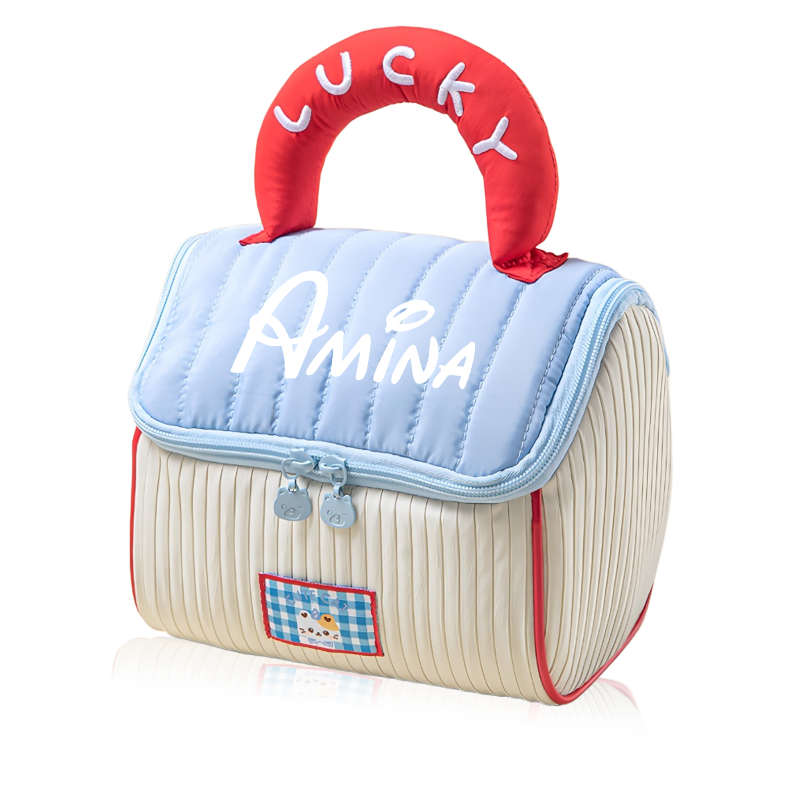 Personalised Makeup Bag with Custom Name and Soft Handle | Jessemade