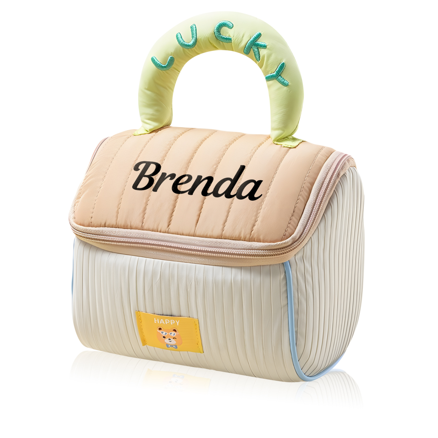 Personalised Makeup Bag with Custom Name and Soft Handle | Jessemade