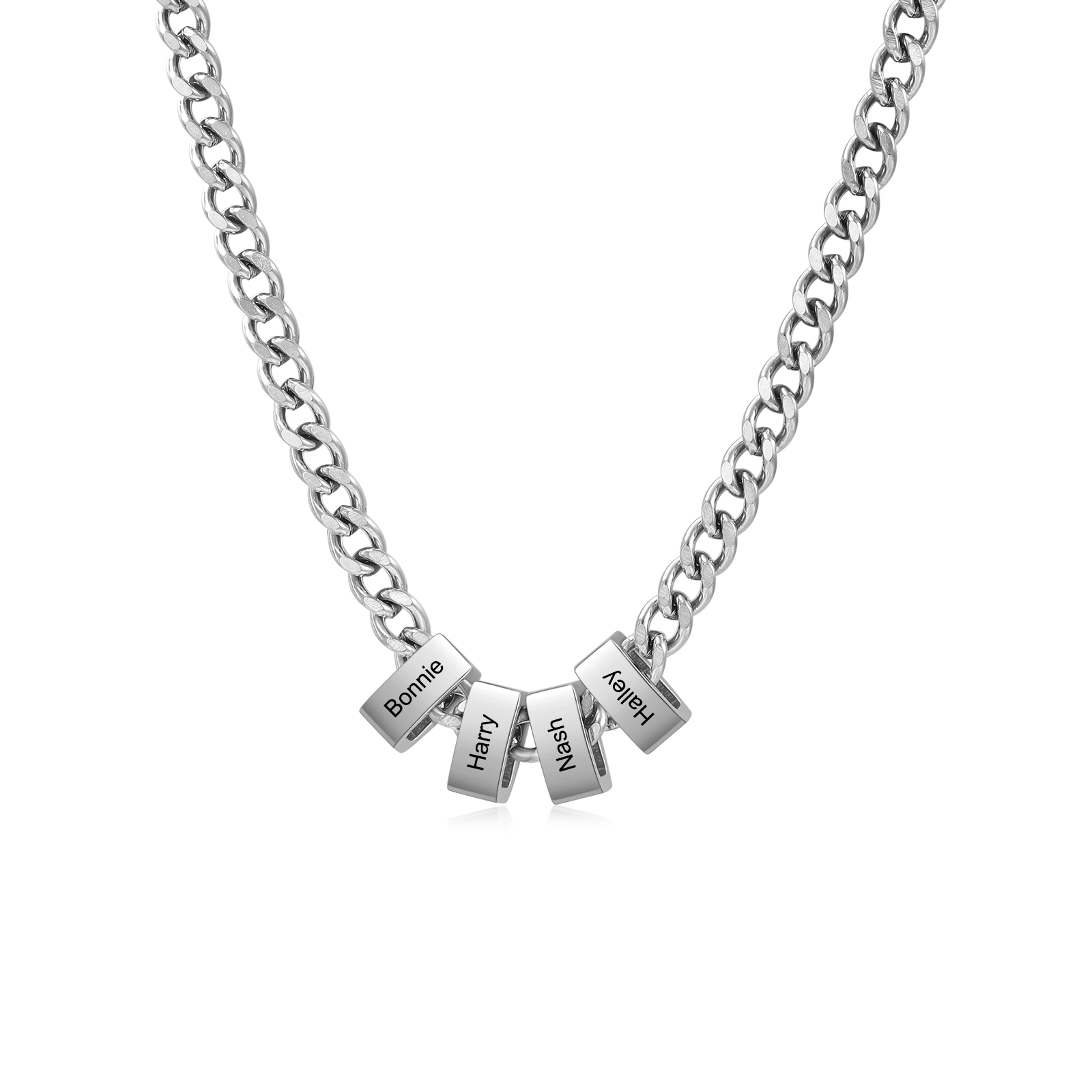 Personalised Curb Chain Necklace with 1-6 Names