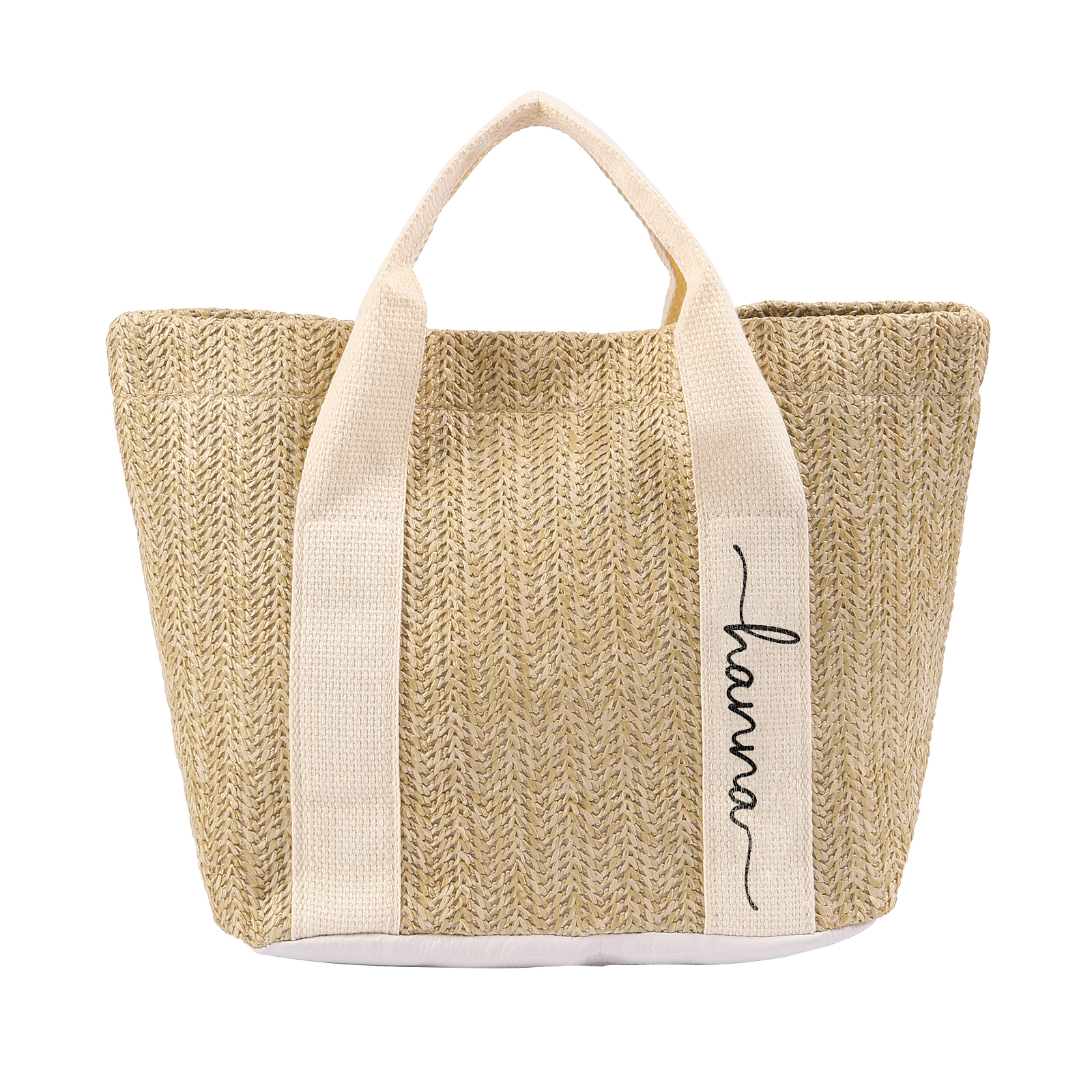 Personalised Straw Tote Bag with Custom Name – Choose from 5 Fonts & 3 Colors – Custom Gift for Mum, Teacher, Friends
