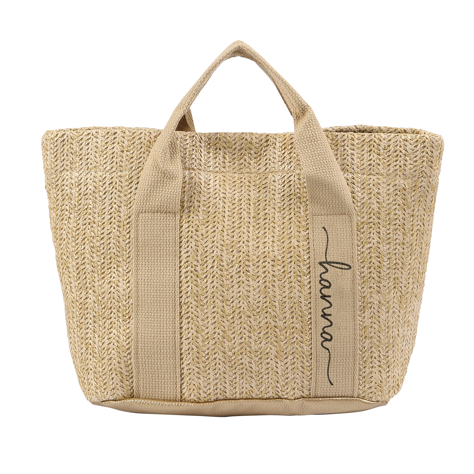 Personalised Straw Tote Bag with Custom Name – Choose from 5 Fonts & 3 Colors – Custom Gift for Mum, Teacher, Friends