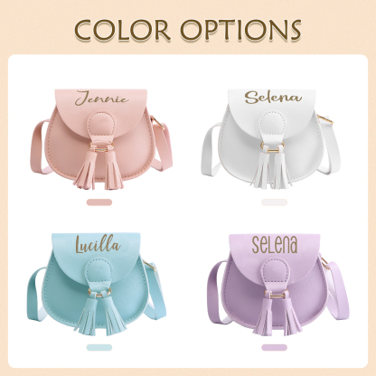Custom Name Mini Tassel Crossbody Purse Bag for Girls - Personalised Gift In Multiple Colours