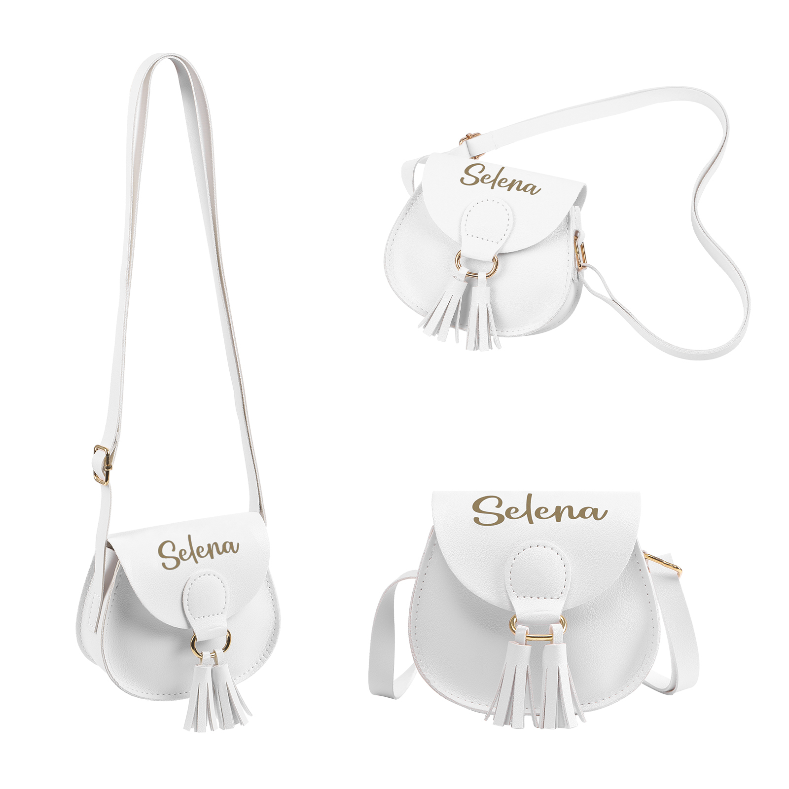 Custom Name Mini Tassel Crossbody Purse Bag for Girls - Personalised Gift In Multiple Colours