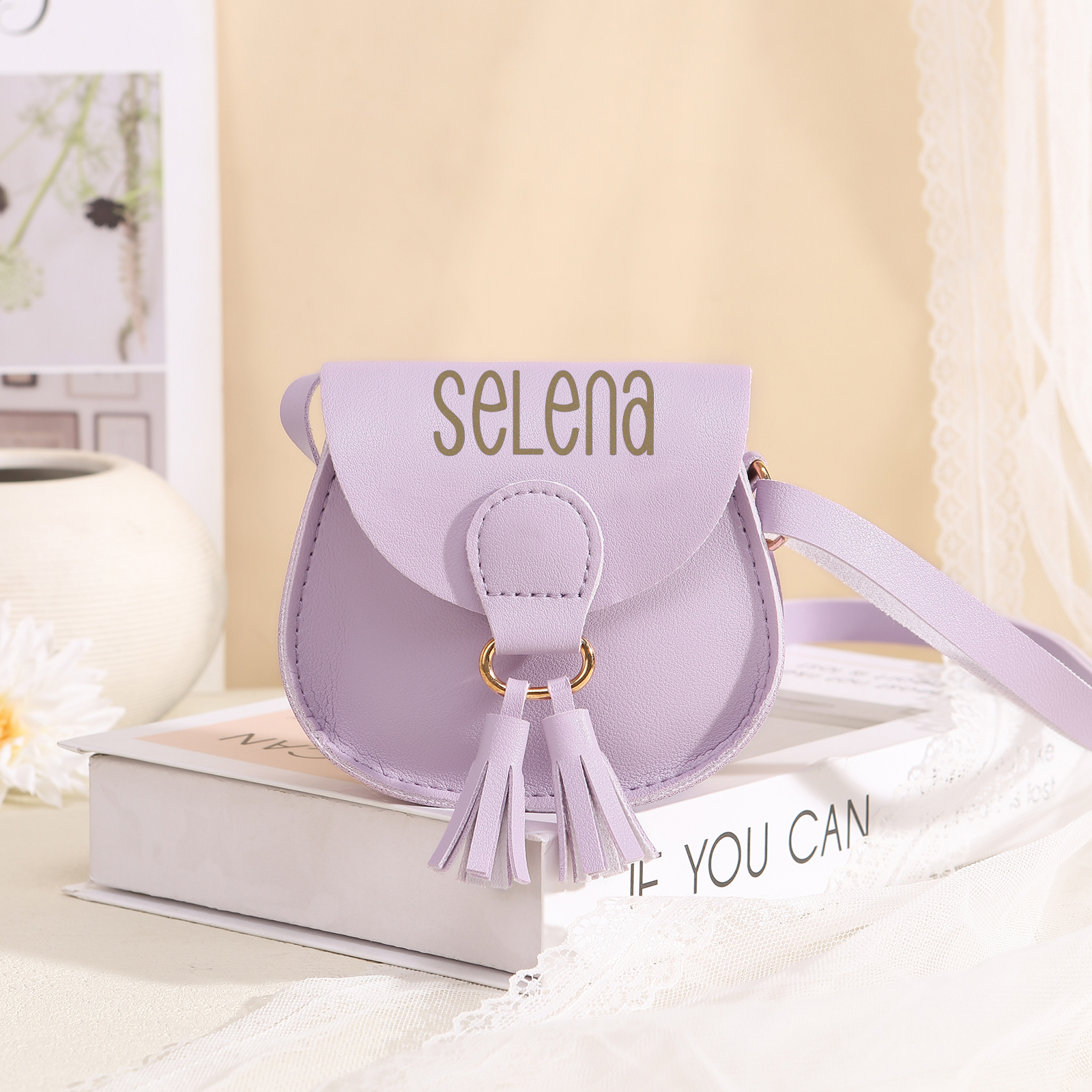 Custom Name Mini Tassel Crossbody Purse Bag for Girls - Personalised Gift In Multiple Colours