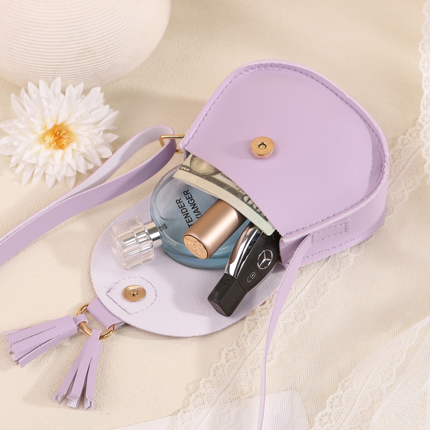 Custom Name Mini Tassel Crossbody Purse Bag for Girls - Personalised Gift In Multiple Colours