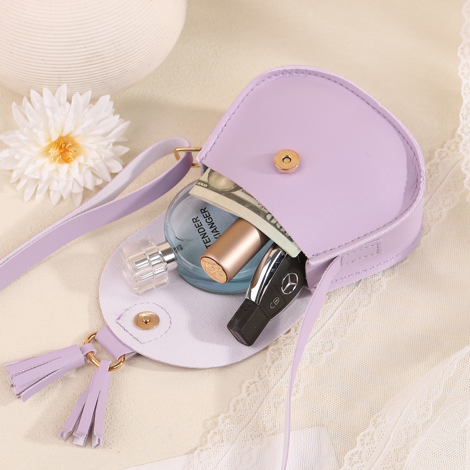 Custom Name Mini Tassel Crossbody Purse Bag for Girls - Personalised Gift In Multiple Colours