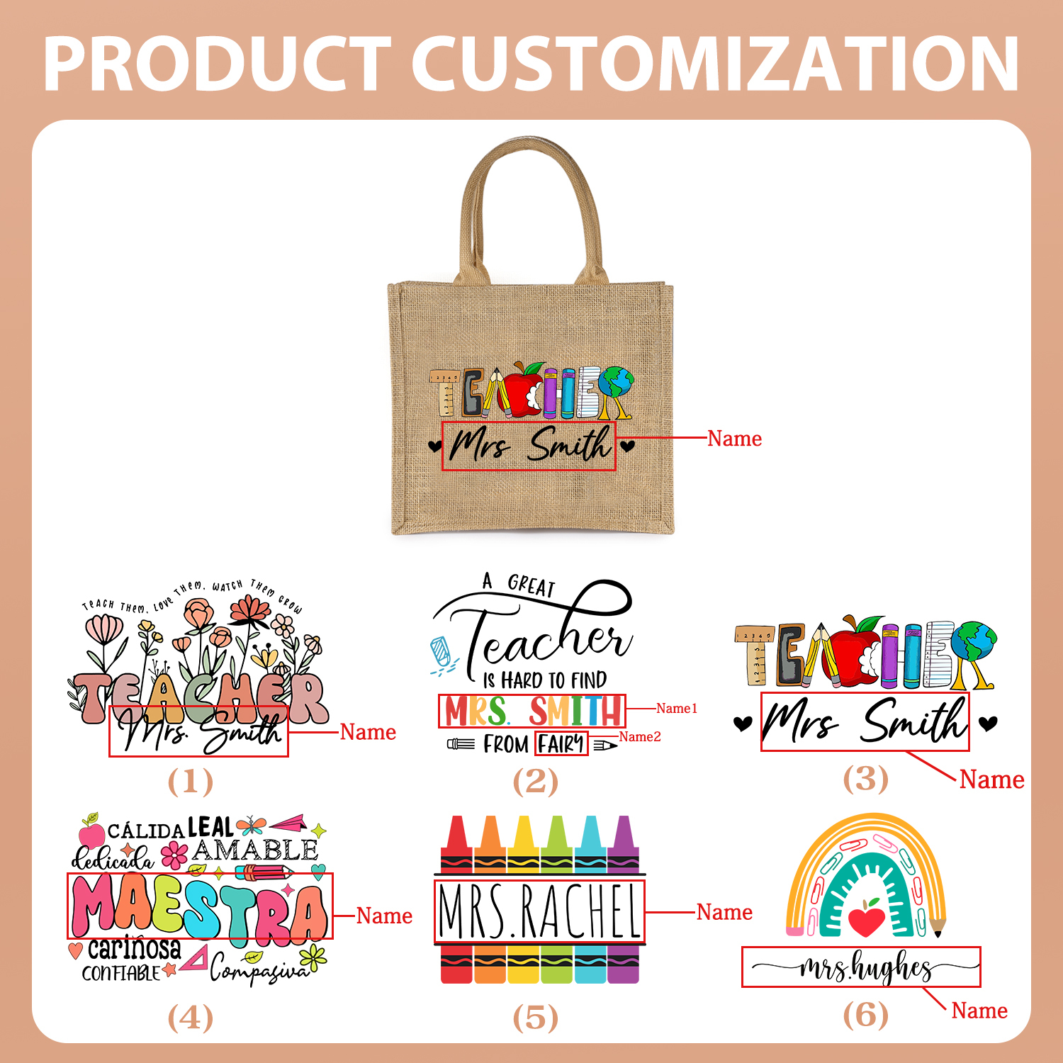 Personalised Graduation Canvas Tote Bag – Custom Name Gift for Graduation | Jessemade