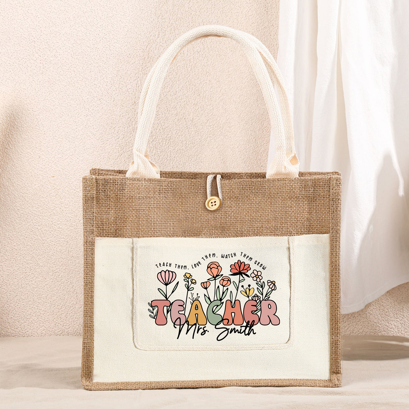 Personalised Graduation Canvas Tote Bag – Custom Name Gift for Graduat