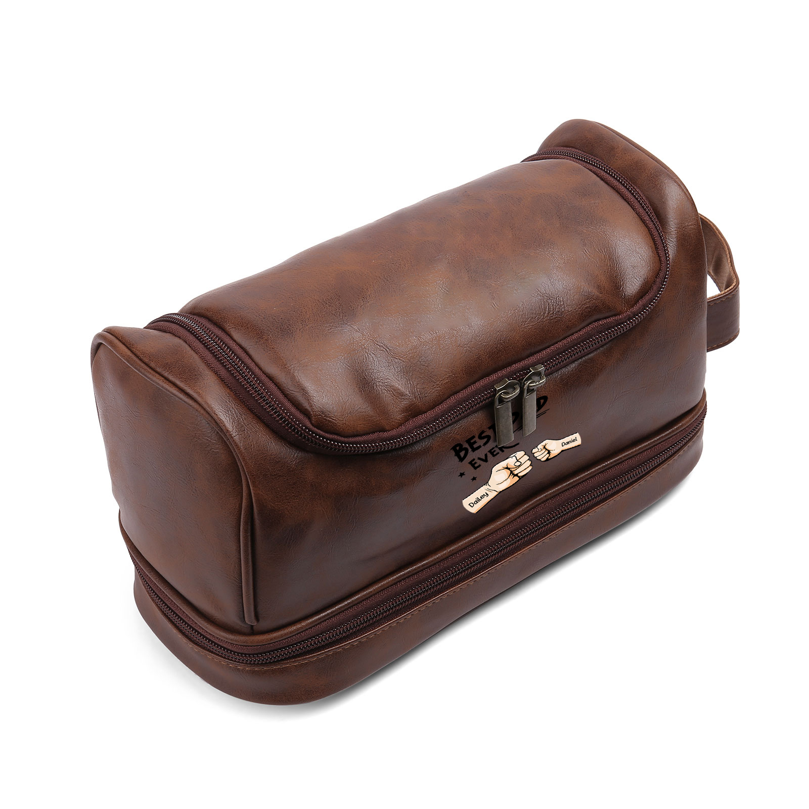 Personalised Fist Toiletry Bag for Dad with 2 Names - Custom Bag for Him | Jessemade