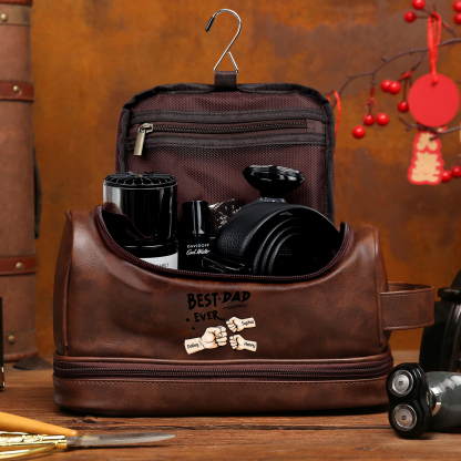 Personalised Fist Toiletry Bag for Dad with 3 Names - Custom Bag for Him | Jessemade