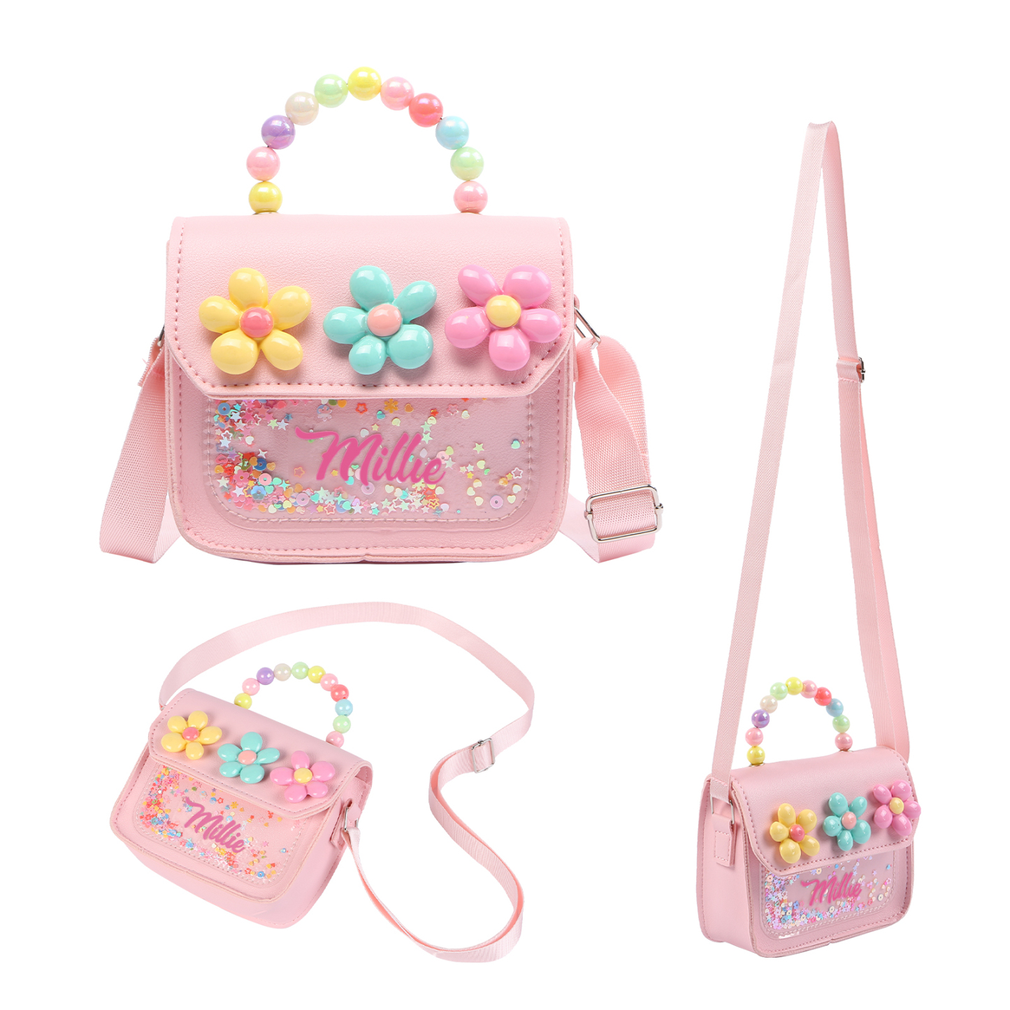 Personalised Kids’ Handbag with Custom Name & Flowers – Jessemade