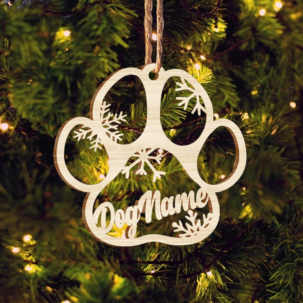 Personalized Pet Gift Custom Paw Ornament Christmas Gift For Family