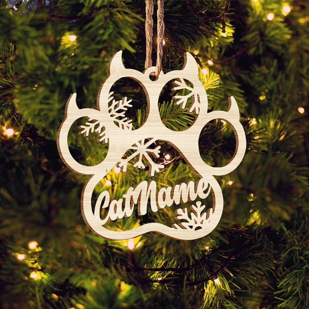 Personalised Pet Gift Custom Paw Ornament Christmas Gift For Family