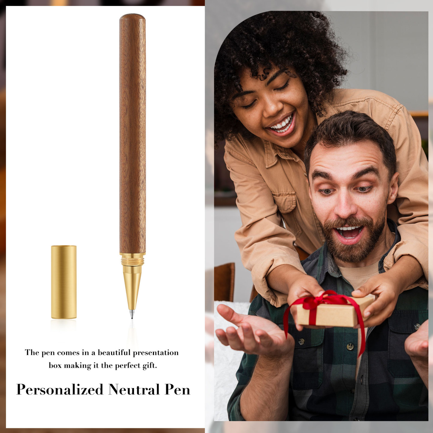 Personalized Gift Set – Custom Music Photo Magnet, Engraved Keychain & Wooden Pen, Valentine’s Day Gift for Him | Jessemade