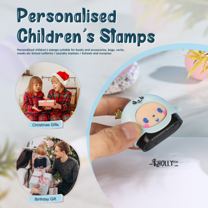 Personalized Name Stamp with Light Back-to-School Gift for Kids Black Ink
