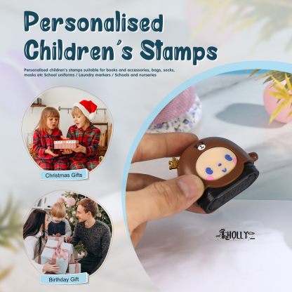 Personalized Name Stamp with Light Back-to-School Gift for Kids Black Ink