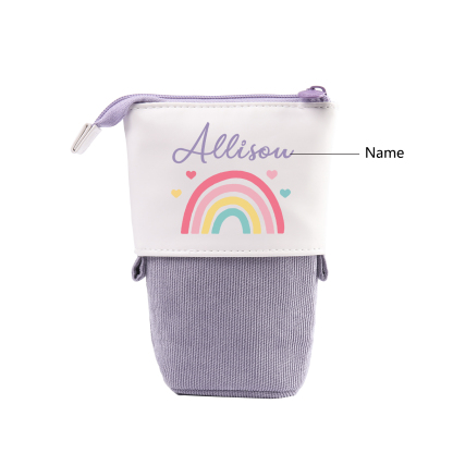 Personalized Rainbow Pencil Case Custom Name Pencil Case Back To School Gift For Boys/Girls
