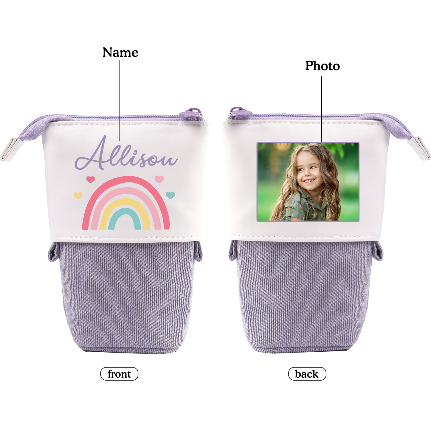 Personalized Pencil Case Custom Name and Photo Pencil Case Back to School Gift for Boys/Girls