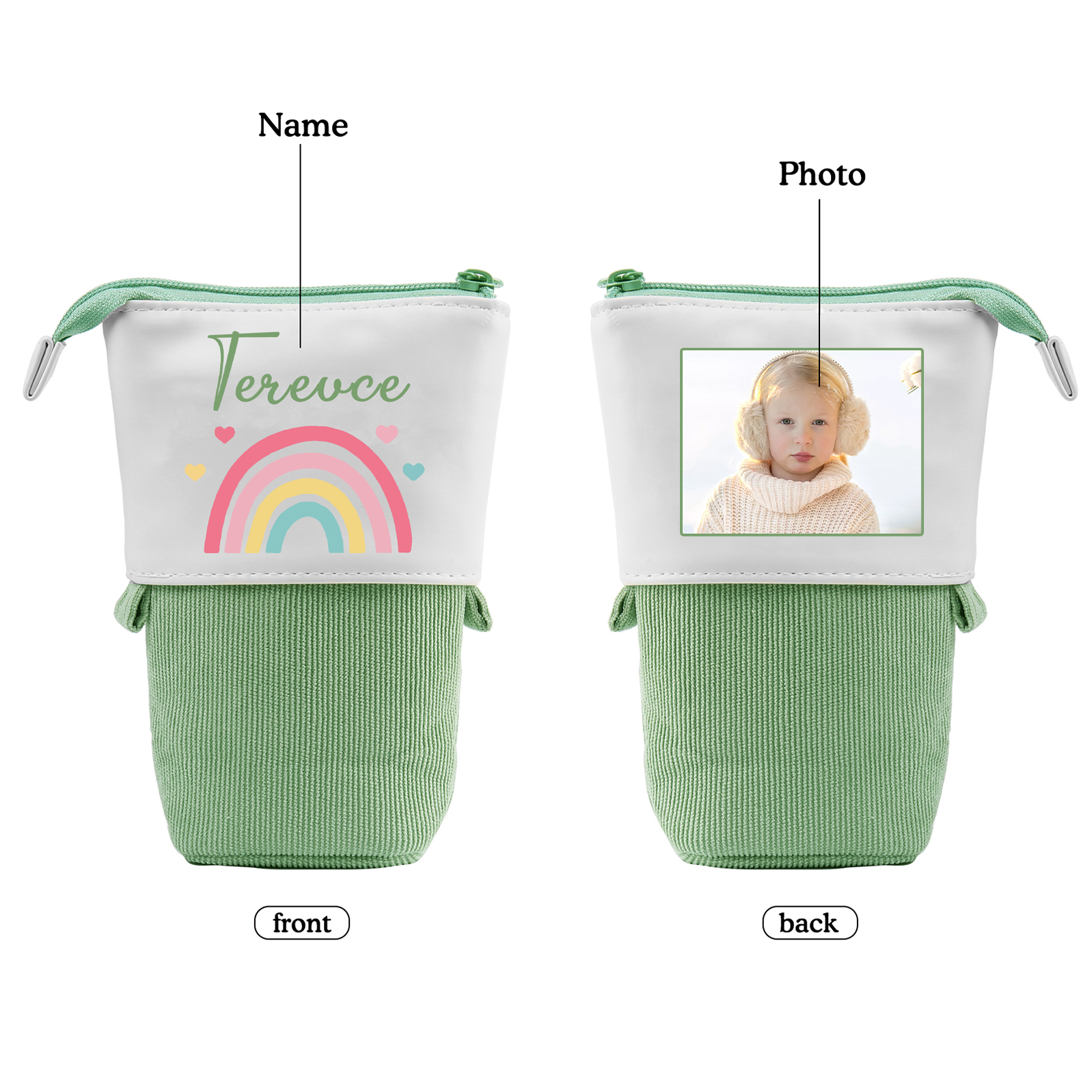 Personalized Pencil Case Custom Name and Photo Pencil Case Back to School Gift for Boys/Girls