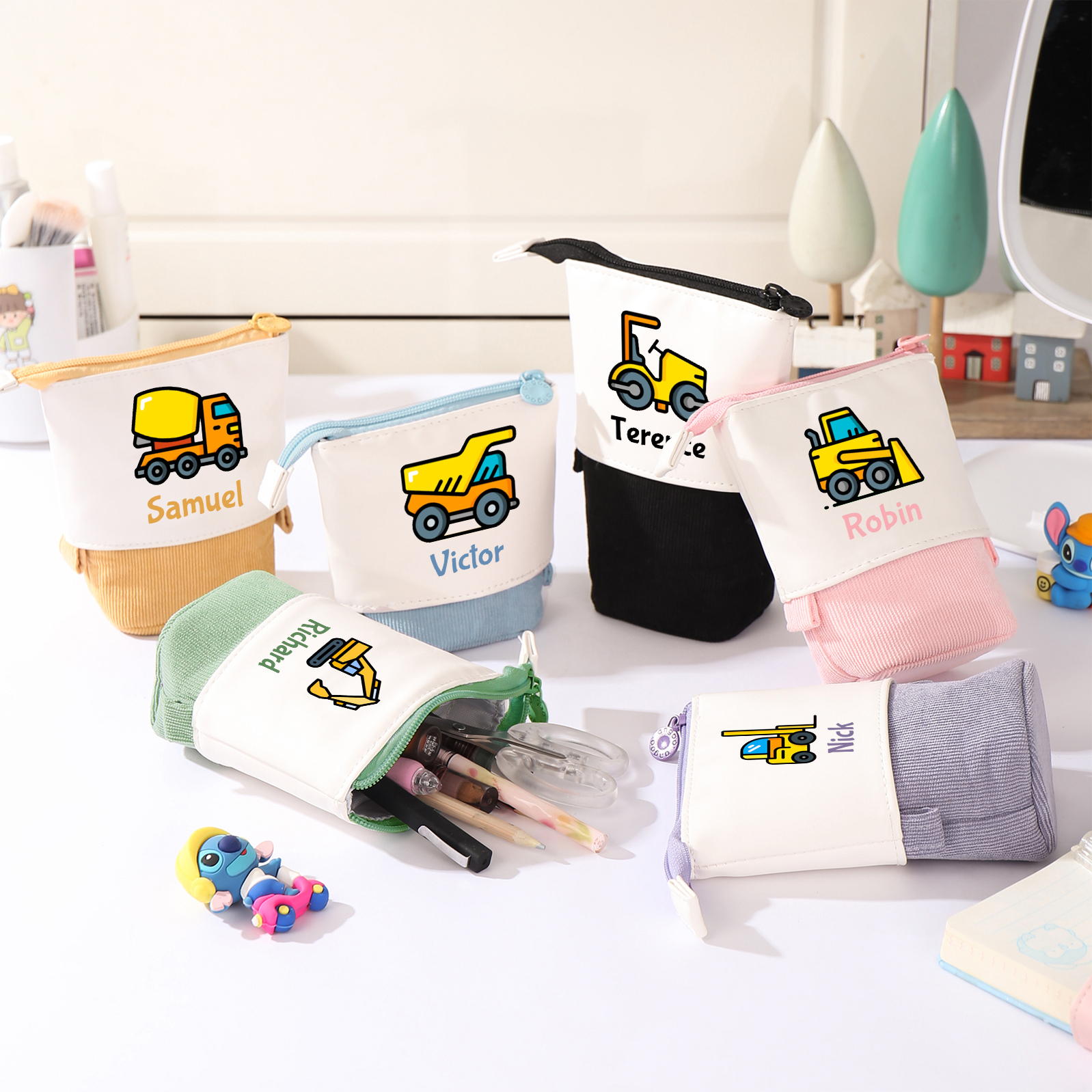 Personalized Name And Truck Pencil Case For Boys And Girls Back To School Gift