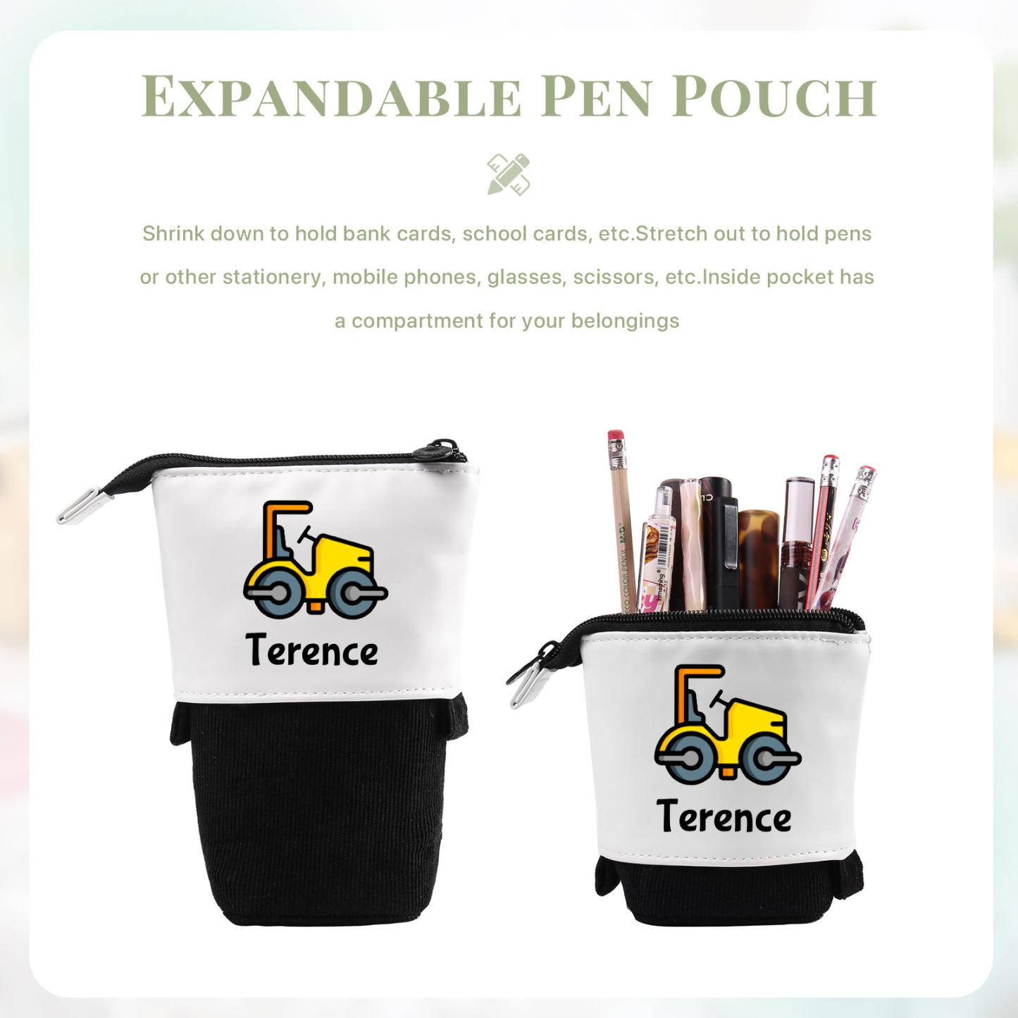 Personalized Name And Truck Pencil Case For Boys And Girls Back To School Gift