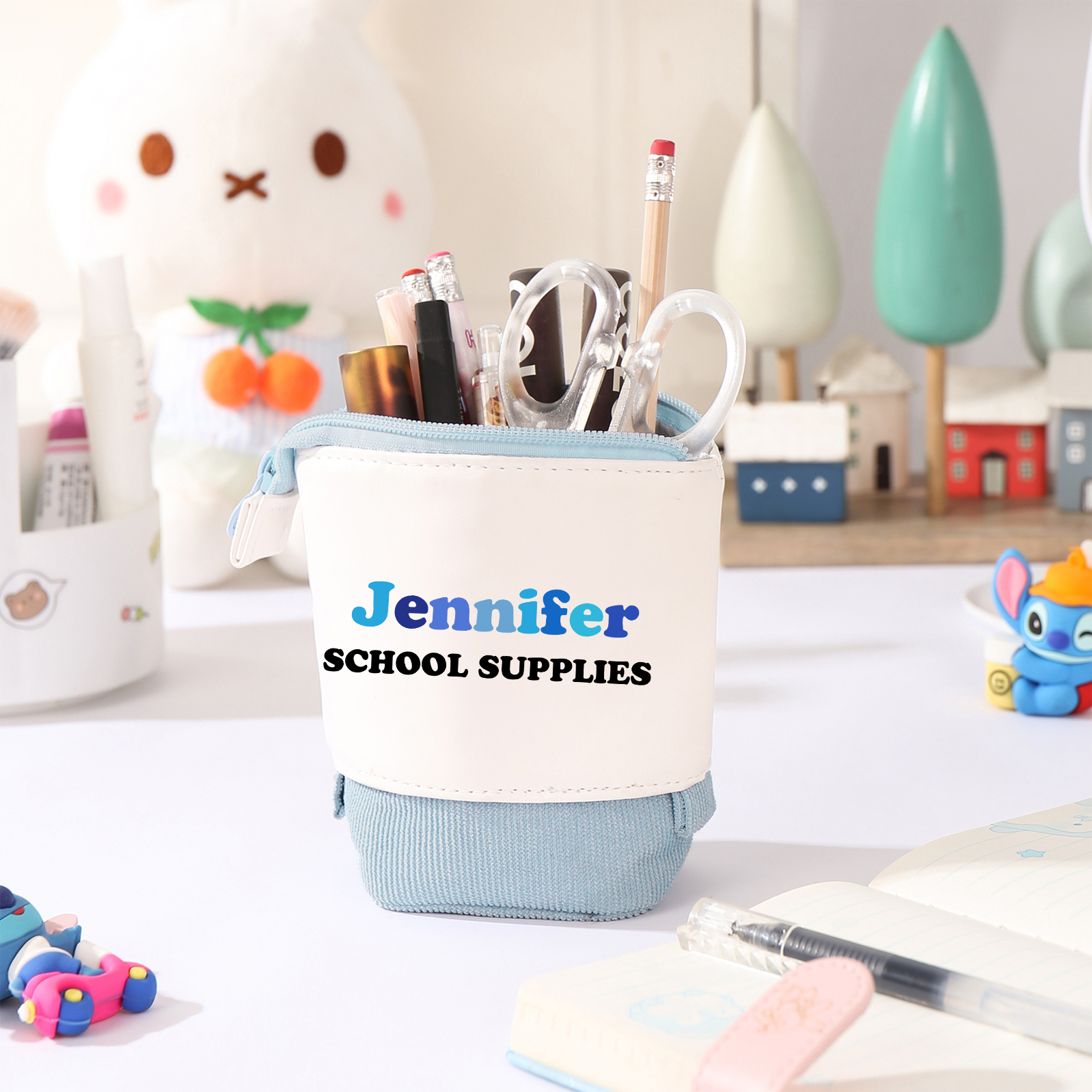 Personalized Pencil Case Custom 2 Text Pen Pouch Back To School Gift for Kids