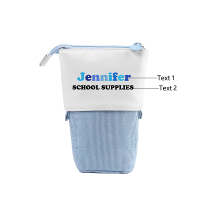Personalized Pencil Case Custom 2 Text Pen Pouch Back To School Gift for Kids