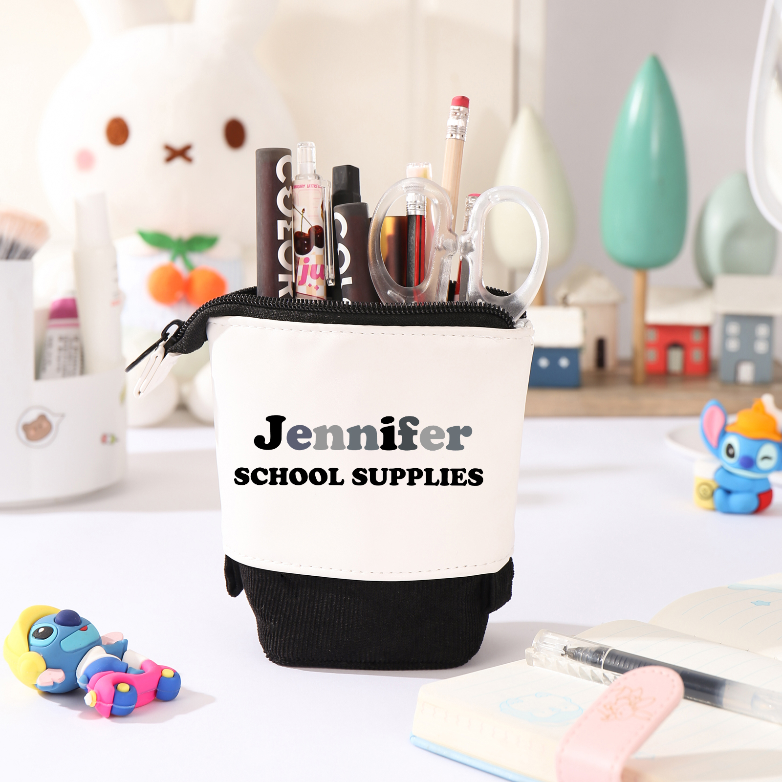 Personalized Pencil Case Custom 2 Text Pen Pouch Back To School Gift for Kids