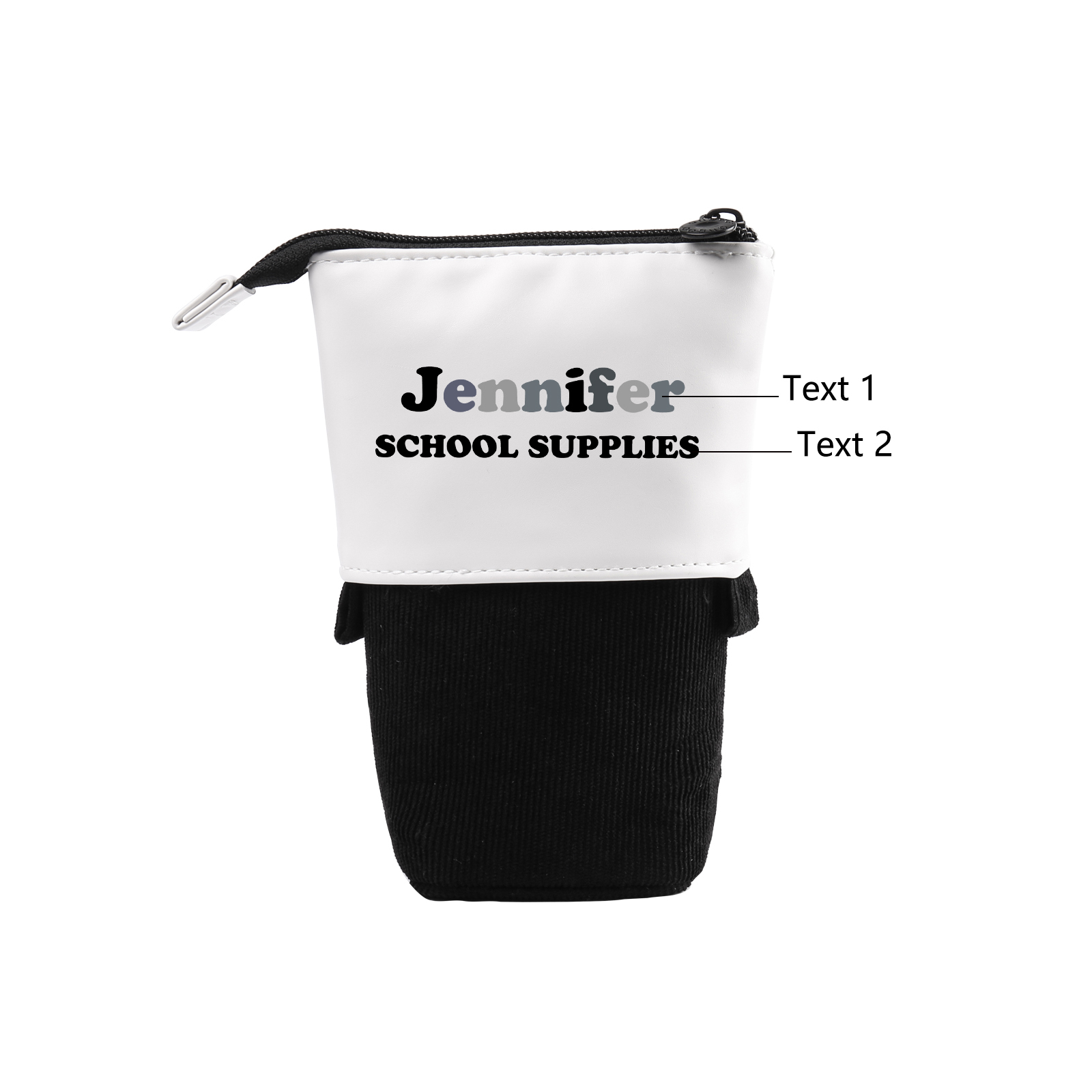 Personalized Pencil Case Custom 2 Text Pen Pouch Back To School Gift for Kids