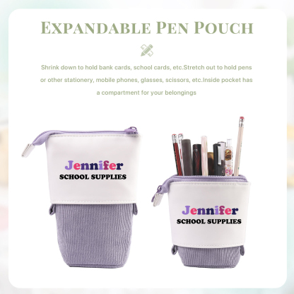 Personalized Pencil Case Custom 2 Text Pen Pouch Back To School Gift for Kids
