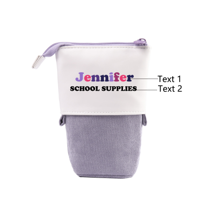 Personalized Pencil Case Custom 2 Text Pen Pouch Back To School Gift for Kids