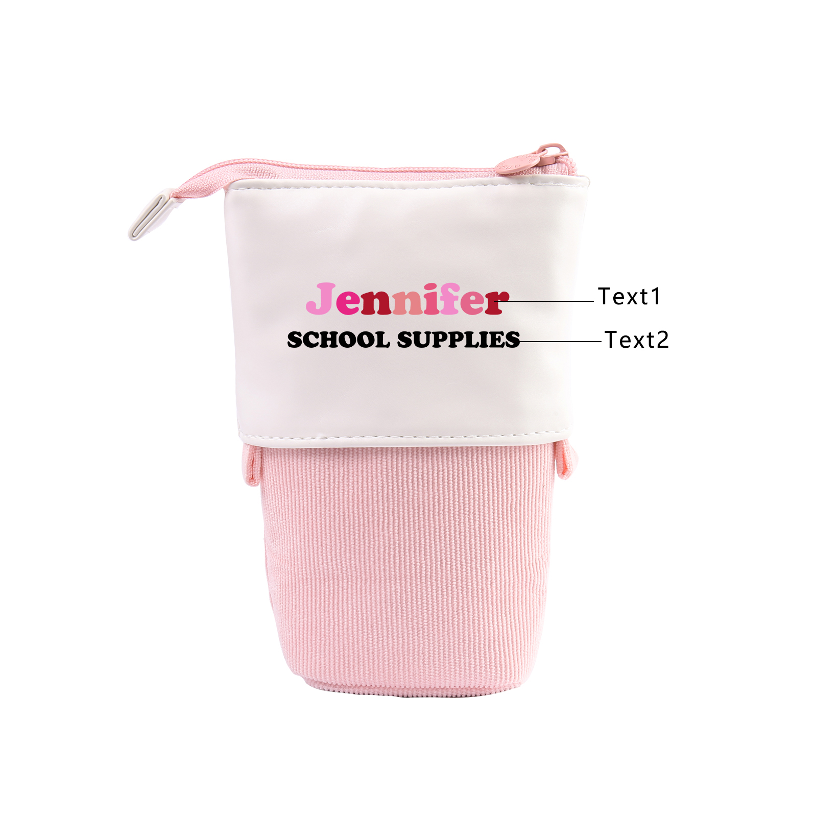 Personalized Pencil Case Custom 2 Text Pen Pouch Back To School Gift for Kids