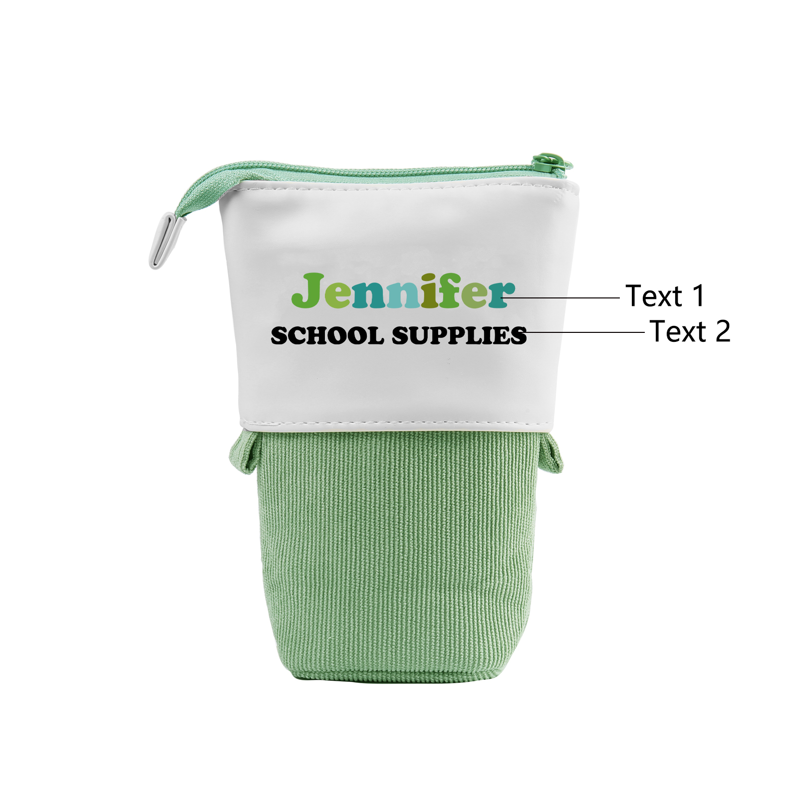 Personalized Pencil Case Custom 2 Text Pen Pouch Back To School Gift for Kids