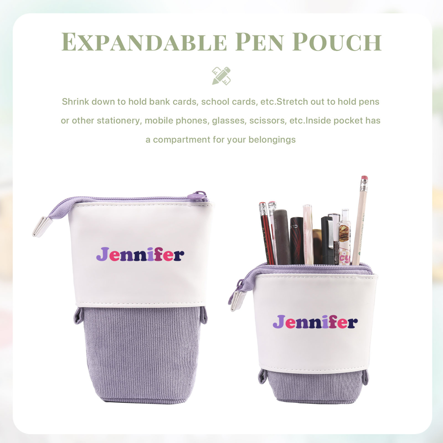 Personalized Pencil Case Custom Name Pen Pouch Back To School Gift for Boys Girls