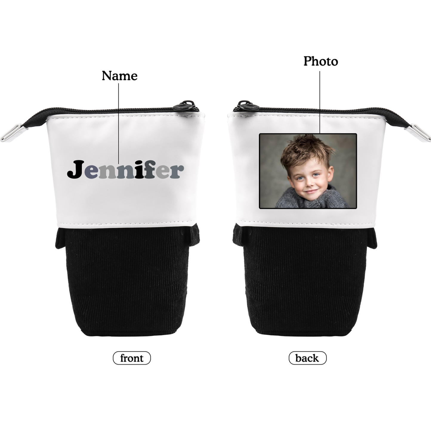 Personalized Pencil Case Custom Name and Photo Pencil Case Back to School Gift for Boys/Girls